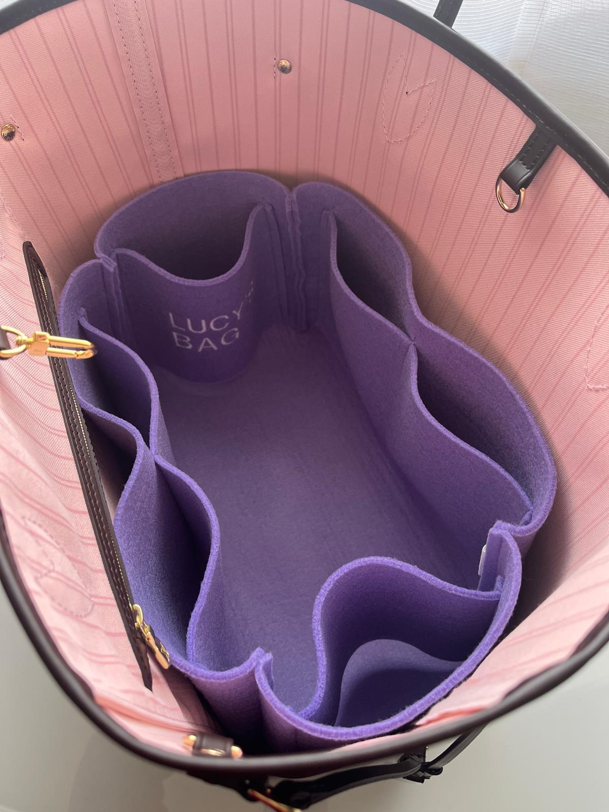 LuLu felt organizer in purple with embroidered monogram